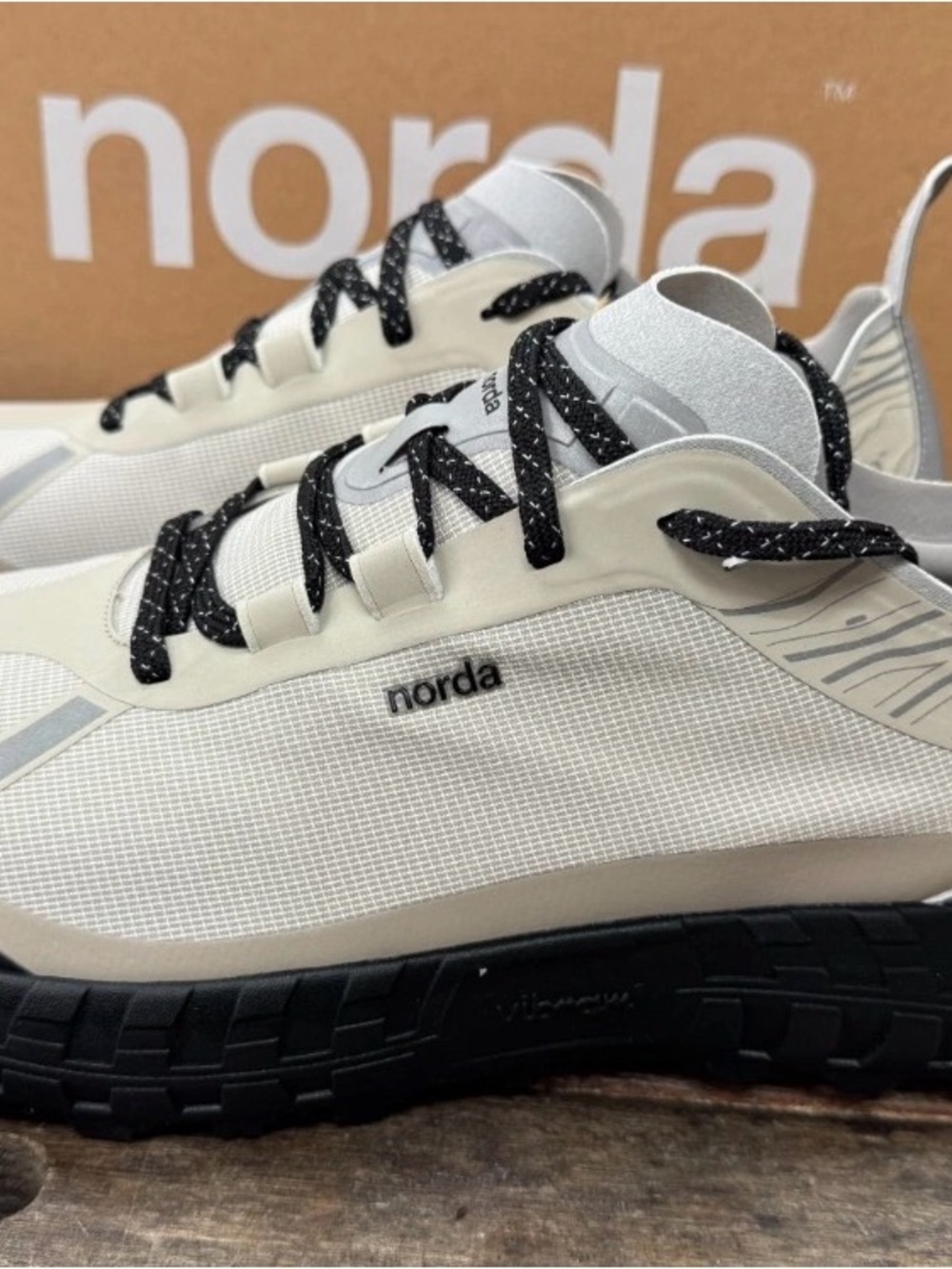 NOR Men's Athletic Shoes in White and Black